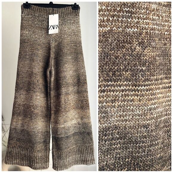 Zara Rustic Knit Pants New - Picture 1 of 4